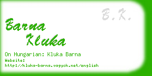 barna kluka business card